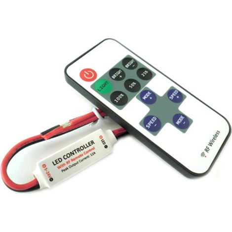 Mini Controller Bobina Led Mono Colore Dimmer Con Telecomando Wireless 12V 24V 72W RF101 (1/3)