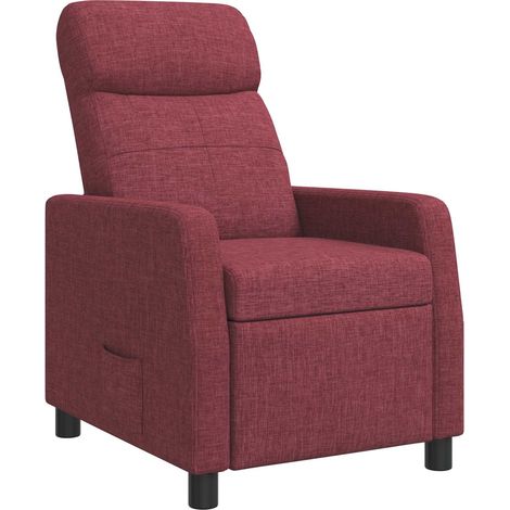 Recliner Wine Red Fabric vidaXL (1/5)