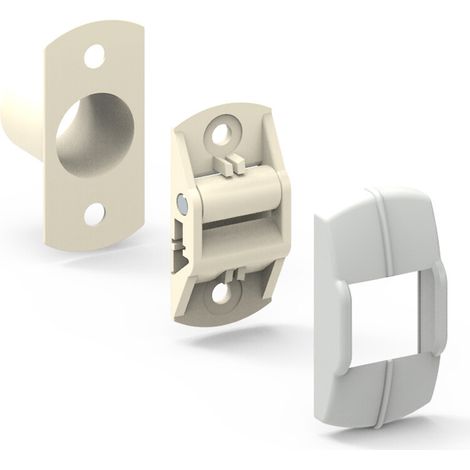 Slid'Up By Mantion – Guide sangle vertical pour sangle jusqu'à 15 mm – Fixation par vis – Dimensions 22 x 45 mm – Polyamide blanc RAL 9010 (1/4)