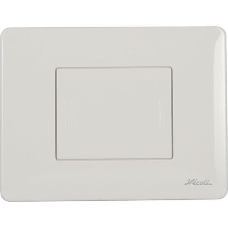 Plaque de déclenchement CAÏMAN bouton pivotant - double débit - Blanc - Nicoll (1/5)