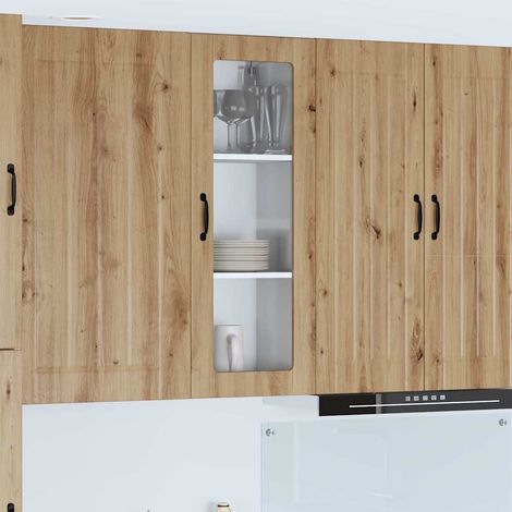 vidaXL Mobile in vetro da parete LUCCA Rovere Artigianale