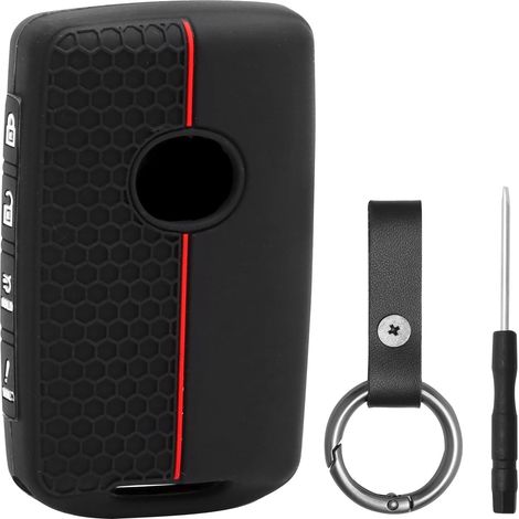 Funda para llave Mazda compatible con Mazda 3, 6, CX-30, 50, 60, 90, CX-4, CX-5, CX-8, CX-9, MX-5, MX-30, SS30 con llavero de silicona (1/5)