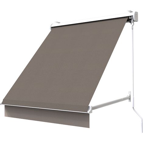 Sunny Inch – Store enrouleur à projection 100 x 70 cm – Aluminium extrudé – Résistance UV 99 % – Manœuvre par treuil – Installation plafond ou façade (1/5)