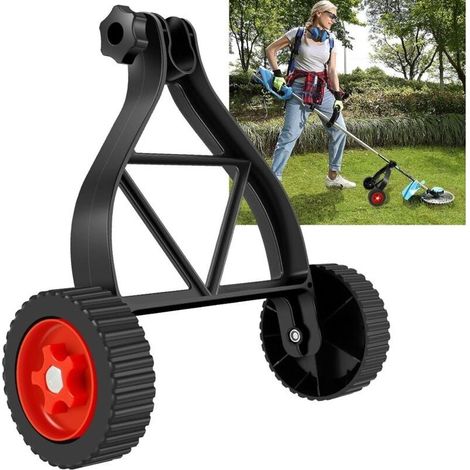 Roues de support ajustables pour coupe-bordures – Réduction de fatigue – Installation facile avec fixation à boulon – Compatible tous modèles (1/5)