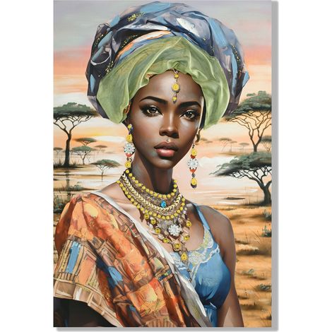Signes Grimalt Cuadro Adorno Pared  Cuadro Africana Cuadros Naranja 3x80x120cm 36635