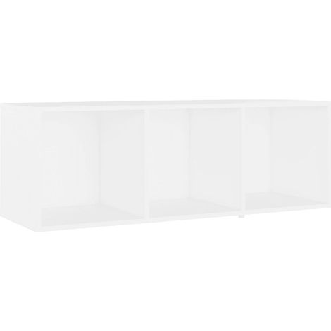Mueble de TV clásico de 107 x 35 x 37 cm con 3 compartimentos moderno y práctico fabricado en madera de ingeniería blanca 020047858 (1/5)