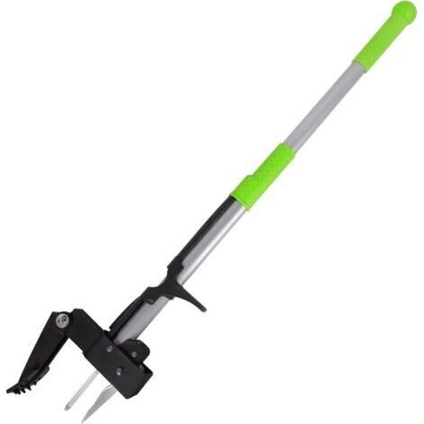 Désherbeur vertical, arrache-racines en acier, outil de désherbage économique avec 4 griffes, manche de 100 cm de long