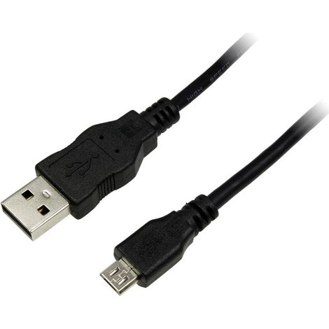 LogiLink Câble USB USB 2.0 USB-A mâle, USB-Micro-B mâle 1.00 m noir Y254442 (1/2)