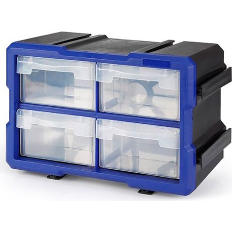 Organisateur 4 Tiroirs Empilables Rangement Modulaire Et Interconnexion Pour Petits Objets - (1/5)