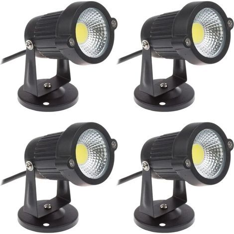 Lot de 4 Spot LED Cob 5W 220V Spots Jardin Orientables Luminaires Extérieur Jardin Terrasse(Blanc Froid) (1/5)