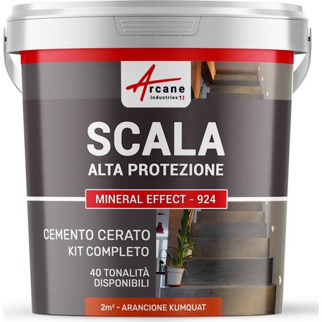 Cemento Cerato Scale - Kit Completo - 2 m² (in 2 strati) Arancione Kumquat - ARCANE INDUSTRIES