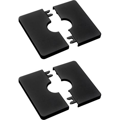 Pack ABS Plastic Self-Adhesive Square Pipe Covers for 22mm Diameter Shower Hose (Black)