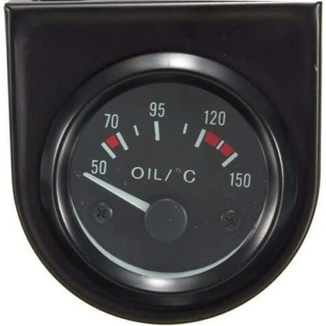 2" 52mm universel Moteur de voiture Teinte de fumée len lumière indicateur Mesure de la jauge température d'huile mètre (1/5)