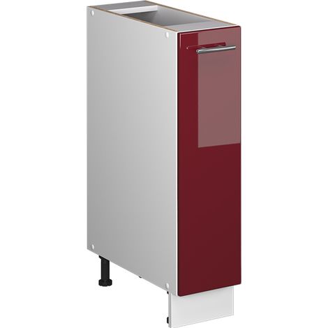 Mueble de botica Fame-Line, Rojo Burdeos alto brillo/Blanco, 20 cm sin encimera, Vicco