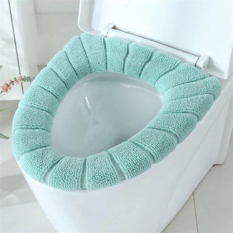 Ensemble de 3 housses de siège de toilette lavables, coussin et tapis de toilette, couleur unique (1/5)