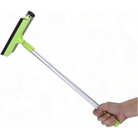 Nettoyeur de vitres télescopique à manche métallique extensible pour un nettoyage efficace des fenêtres (1/5)