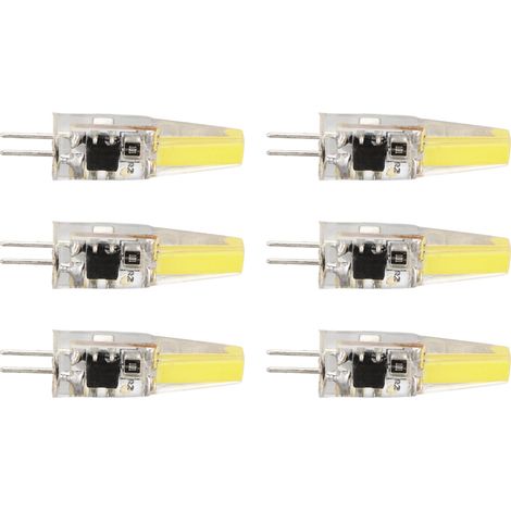 Lot de 6 ampoules LED COB G4 6W 500LM à gel de silice, économie d'énergie, pour plafonnier, applique, lampe de table, 220V, blanc froid (1/5)