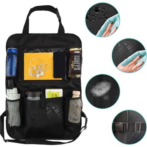 Set mit 2 Auto-Rücksitz-Organizern, Rücksitz-Aufbewahrungstasche mit mehreren Fächern und Tablet-Halterung (1/5)