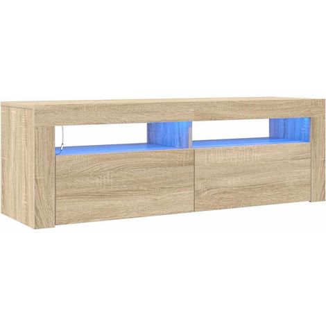 vidaXL Mueble de TV con luces LED roble Sonoma 120x35x40 cm (1/2)