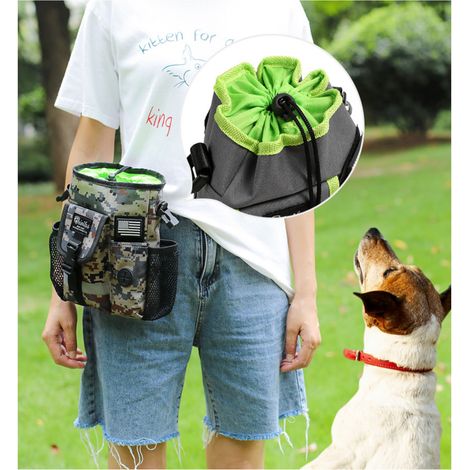 Hunde-Leckerli-Tasche (1 Stück), Hundetrainingstasche mit verstellbarem und abnehmbarem Schultergurt, integriertem Kotbeutelspender, großes Fassungsvermögen – Braun (1/4)