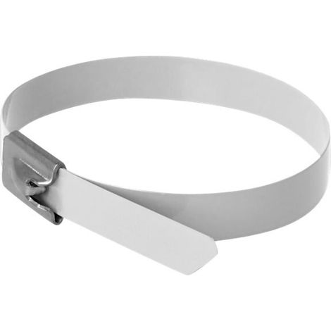 Delock Sujetacables de acero inoxidable L 500 x Ancho 7,9 mm blanco 10 piezas