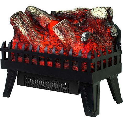 Chimenea Decorativa Eléctrica Uso Interior con Efecto Fuego de Leña Portátil Kekai Utah 47.5x22x40.36 cm 2 Niveles Calefactor (1/5)