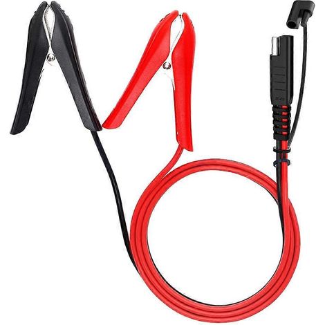 Câble de 60 cm (2 pieds) avec pince crocodile 12 V, calibre 16 AWG, vers SAE. (1/5)