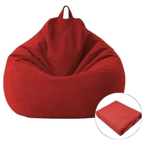 Bardusch - Housse de Pouf Poire - AMOUNE - 80x90 cm - Coton et Lin - Lavable - Confortable pour Adultes et Enfants