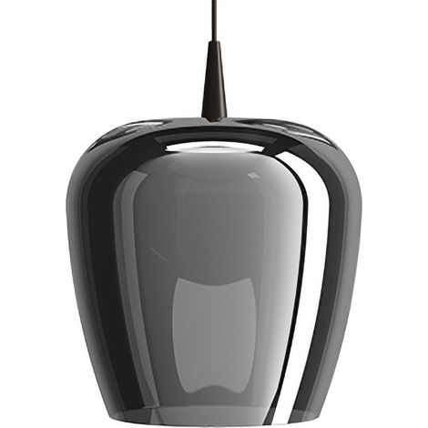 Zafferano Lampada a sospensione Bilia 230V LED 8W 2700K 645lm Vetro borosilicato soffiato colore Nero e Argento, design a campana alta 333 cm