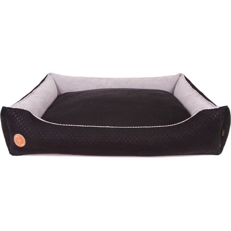 Caesar-Sofa, schwarz, gesteppt, L - 95 cm x 80 cm (1/5)