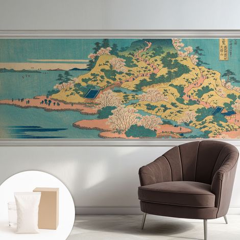 Papier peint intissé décoratif avec motifs pour salon et chambre a motif - Colle incluse gratuite Paysage japonais 250x104 cm (1/5)