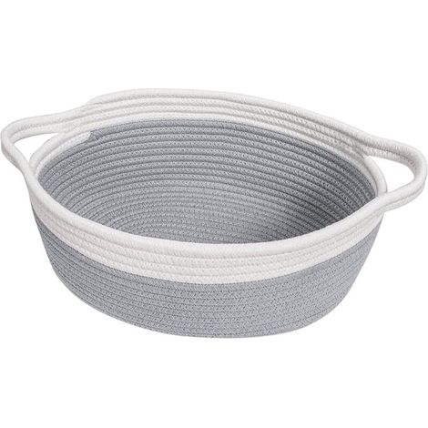 Bardusch-Petit panier tressé en rotin, gris, pour jouets, salle de bain, maquillage ou rangement en étagère (1/4)
