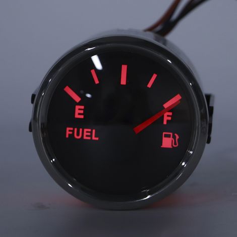 52-mm-Schiffskraftstoffstandanzeiger 0-190 Ohm, Kraftstoffstandanzeigeinstrument für Fahrzeuge und Schiffe, Zeigertyp, Kfz-Kraftstoffstandanzeiger, schwarzer Hintergrund mit silbernem Rahmen. (1/4)