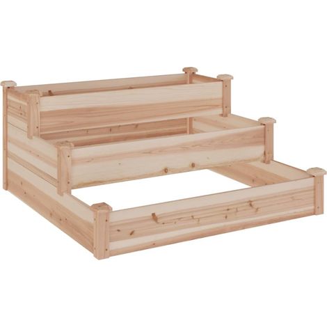 Vassoio per fioriera aiuola rialzata piante fiori terrazza giardino giardino 120 x 120 x 56 cm legno massello di abete marrone 020039338