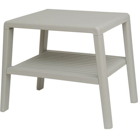 Tavolino da piscina resistente per giardino o terrazzo con ripiano - BEIGE