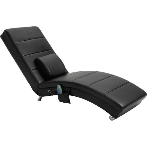 Fauteuil de massage inclinable électrique avec fonction d'inclinaison, 8 points de massage, conception zéro gravité pour le salon, similicuir, noir (1/5)