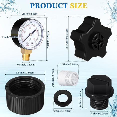 Lot de 2 kits manomètre + bouchon – ECX270861 + SX180LA + joint SX180HG + capuchon SPX1700FG (1/5)
