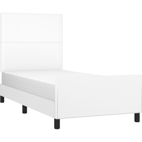 vidaXL Cadre de lit sans matelas blanc 90x190 cm similicuir (1/5)