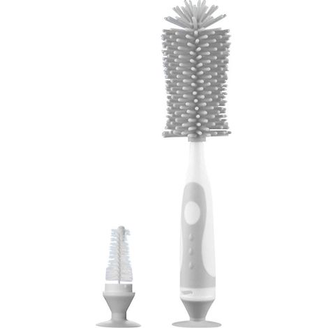 2-in-1 Silikon-Flaschenbürste, Babyflaschenreiniger, Saugerbürste, abnehmbare Bürste, stehendes Bürstenset, Fo-Grey (1/5)