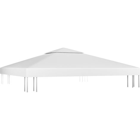vidaXL 2-Tier Gazebo Top Cover 310 g/m² 3x3 m White