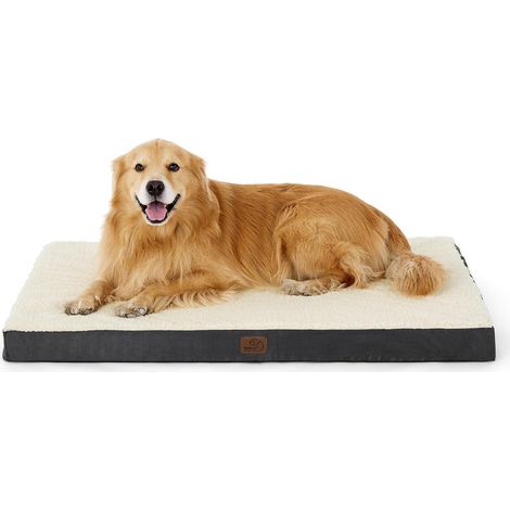 Hundebett orthopädisches groß L 112 x B 81 x H 8 cm Grau Beige (1/5)