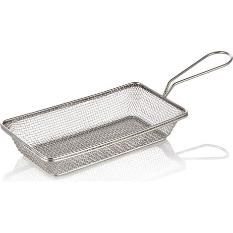 Panier de service et friture rectangulaire 22 x 12,5 cm H 4 cm argent - Was Germany (1/2)