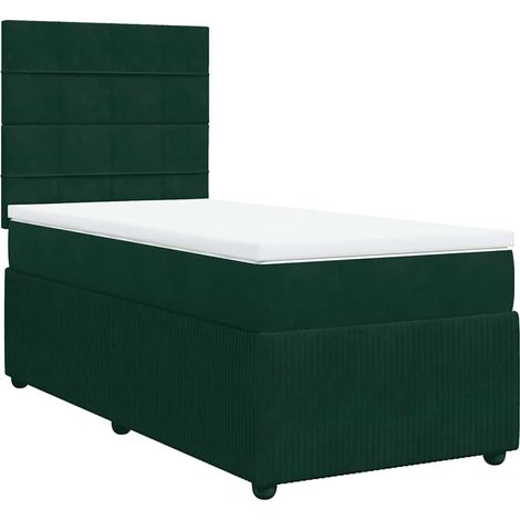 Maison Exclusive - Sommier à lattes de lit avec matelas Vert foncé 90x190 cm (1/5)