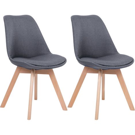 Set of 2 Dining Chairs DAKOTA II Dark Blue (1/5)