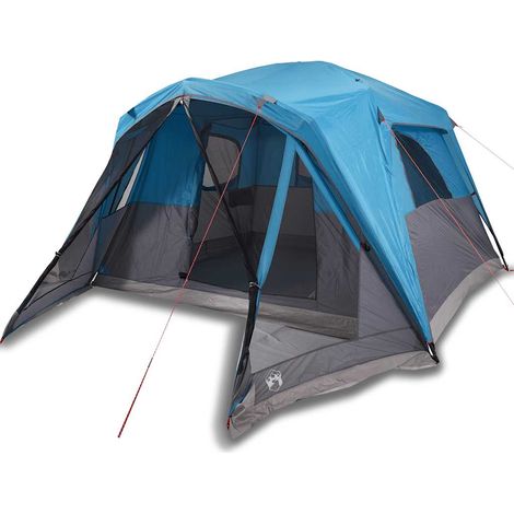 vidaXL Tienda campaña familiar con porche 6 personas impermeable azul (1/2)