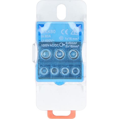 UKK80A – boîte de jonction de puissance, bornier, montage sur Rail DIN, répartiteur de fil électrique universel, Distribution 1000V AC DC