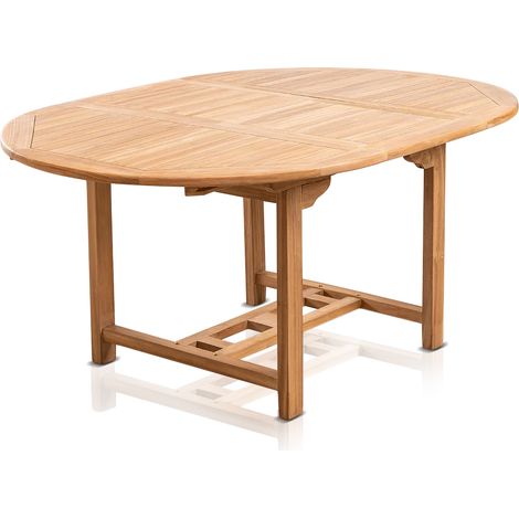 Tavolo Estensibile Rotondo Ovale 120/170 CM da Giardino Esterno Allungabile Teak (1/5)