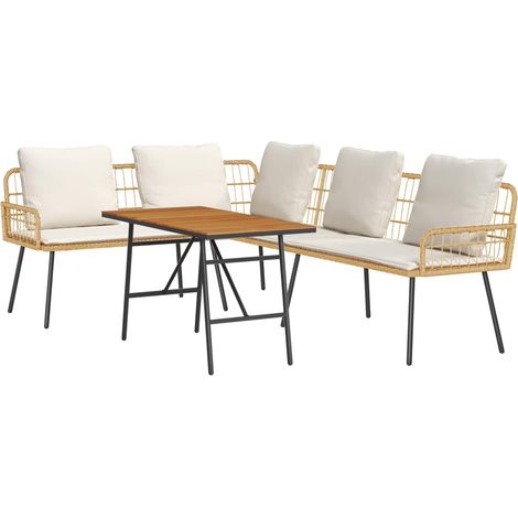 Gartensofa-set 2 pcs Beige Poly-Rattan