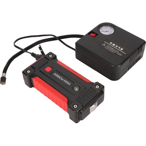 Démarreur de batterie portable pour voiture, puissance de crête de 1600 A, capacité de 12000 mAh, 12 V, avec lampe LED et port USB. (1/5)