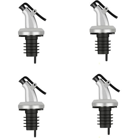 4pcs Pulvérisateur D'huile D'olive Distributeur de Liqueur Serrure Vin Verseurs Flip Top Boisson Vin Bouchon anti-Fuite Buse Barre de Cuisine Vaisselle